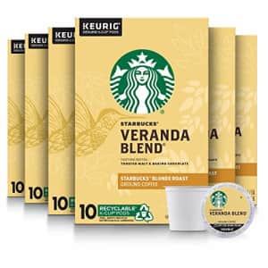 Starbucks Blonde Roast K-Cup Coffee Pods Veranda Blend for Keurig Brewers 6 boxes (60 pods total) for $28