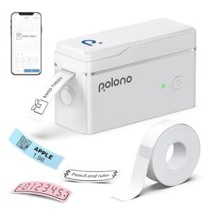 Polono P31S Portable Bluetooth Thermal Label Printer for $24