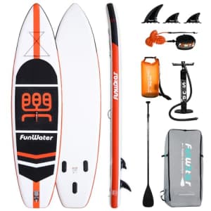 FunWater 11-Foot Inflatable Stand Up Paddle Board for $85