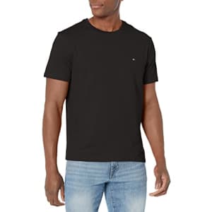 Tommy Hilfiger Men's Crewneck Flag T-Shirt, TH DEEP Black, XL for $17