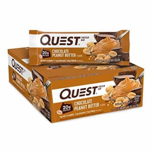 Quest Nutrition Chocolate Peanut Butter Bars, High Protein, Low Carb, Gluten Free, Keto Friendly, for $26