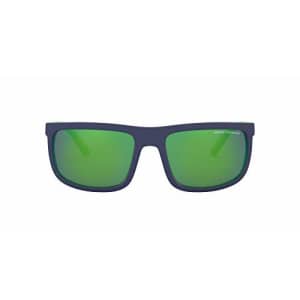 A|X Armani Exchange Men's AX4084S Rectangular Sunglasses, Matte Bluette/Light Green Mirror Green, for $71 A|X Armani Exchange Men's AX4084S Rectangular Sunglasses, Matte Bluette/Light Green Mirror Green, for $71