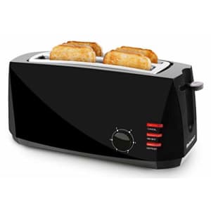 Elite Gourmet ECT-4829B Long Toaster, 6 Toast Settings Defrost, Reheat, Cancel Functions, Slide Out for $30