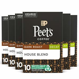 Peet's Peets Coffee Decaf House Blend K-Cup Coffee Pods for Keurig Brewers, Dark Roast, 60 Pods for $31