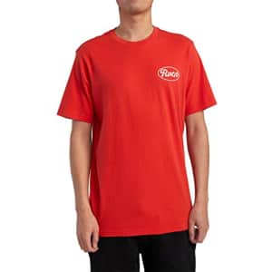 RVCA Men's Premium Stitch Short Sleeve Graphic Tee Shirt, Mudflap/Warm Red, Small for $18