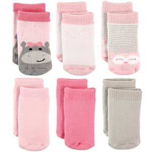 Luvable Friends Unisex Baby Newborn and Baby Socks Set, Hippo, 6-12 Months for $22
