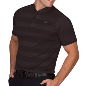 Three Sixty Six Men's Collarless Golf Polo for $9