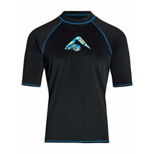 Kanu Surf Men's Mercury UPF 50+ Short Sleeve Sun Protective Rashguard Swim Shirt, Twister Black, for $4
