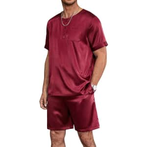 Men's 2-Piece Satin Pajamas Set from $15