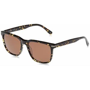 Lacoste Men's L898S Sunglasses, Havana/Solid Brown, 56 mm for $60