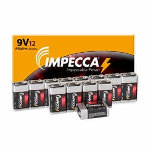 IMPECCA All Purpose Alkaline 9 Volt Batteries- Platinum Series |High Performance| Long Lasting for $23