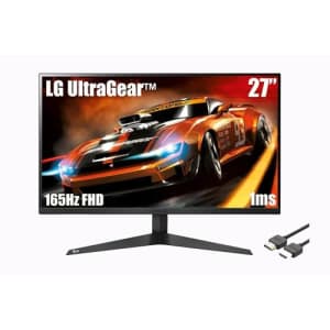 LG 27 Ultragear FHD (1920 x 1080) Gaming Monitor, 165Hz, 1ms, AMD FreeSync Premium & Black for $110