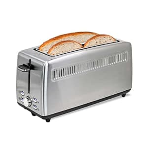 Kalorik 4-Slice Long-Slot Toaster, Stainless Steel for $48 Kalorik 4-Slice Long-Slot Toaster, Stainless Steel for $48