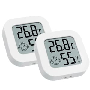 Indoor Digital LCD Thermometer 2-Pack for $5