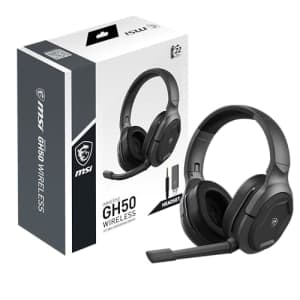 MSI Immerse GH50 Wireless Gaming Headset 22 Hr Battery Life, 50mm Neodymium Drivers, Detachable for $65