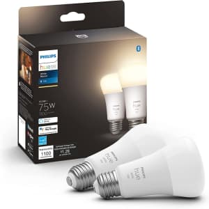 Philips Hue A19 White Smart LED Light Bulb 2-Pack for $31