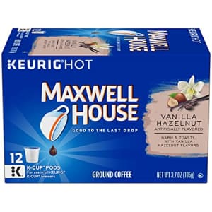 Maxwell House Vanilla Hazelnut Medium Roast K-Cup Coffee Pods (72 Pods, 6 Packs of 12) for $17