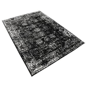 Unique Loom Sofia Collection Traditional Vintage Black Area Rug (4' x 6') for $31