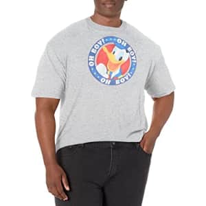 Disney Big & Tall Classic Mickey Oh Boy Donald Men's Tops Short Sleeve Tee Shirt, Athletic Heather, for $7