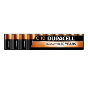 Duracell Coppertop C Batteries, 10 Count Pack, C Battery with Long-Lasting Power, All-Purpose for $30