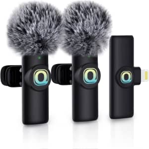 Wireless Lavalier Microphone 2-Pack for iPhone/iPad for $10