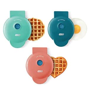 Dash Mini Maker 3-Pack Gift Set, Mini Waffle Maker + Mini Heart-Shaped Waffle Maker + Mini Maker for $34
