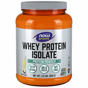 Now Foods NOW Sports Nutrition, Whey Protein Isolate, 25 G With BCAAs, Creamy Vanilla Powder, 1.8-Pound for $28