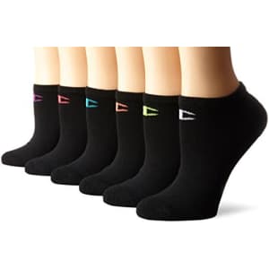 Champion womens Double Dry 6-pack Performance No Show Liner Socks, Black Assortment, 5 9 US for $20
