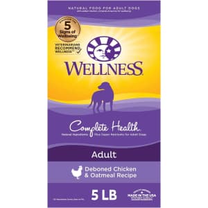 Wellness Complete Health Dry Dog Food 5-lb. Bag for $8