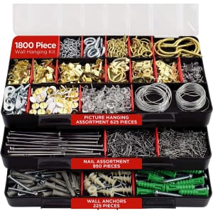 Jackson Palmer 1,800-Piece Picture Hanging Wall Anchor & Nail Kit for $40