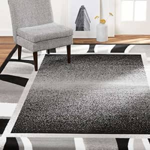 Home Dynamix Premium Rizzy Contemporary Abstract Border Area Rug, Black/Grey, 7'8" Round for $55