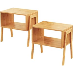 Bamboo Stackable End Table 2-Pack for $56