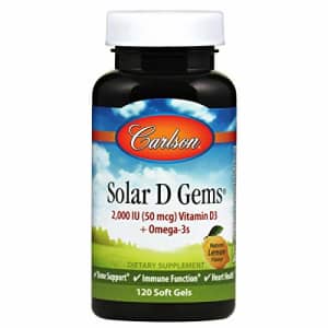 Carlson Labs Carlson - Solar D Gems, Vitamin D3 and Omega-3 Supplement, 2000 IU Vitamin D3, 115 mg Omega-3s EPA for $11