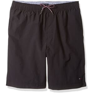 Tommy Hilfiger Men's Big & Tall The Tommy Swim Short, Dark Sable, XL-Tall for $25