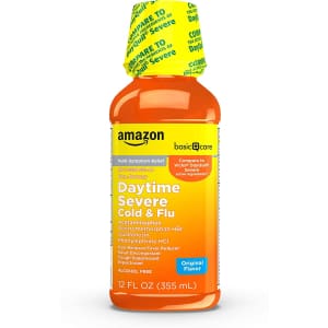 Amazon Basic Care Severe Daytime Cold and Flu Relief 12-oz. Bottle for $4