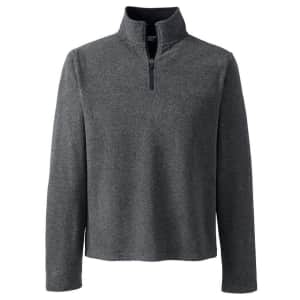 Lands' End Men's Fleece Quarter-Zip Pullover for $22