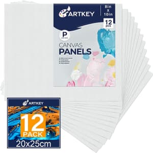 Artkey 8" x 10" Canvas Panel 12-Pack for $19