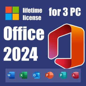 Microsoft Office Pro 2024 for Windows 10/11 3-PC Lifetime License for $15