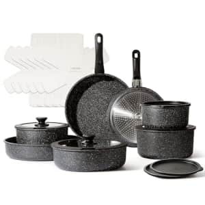 CAROTE 21pcs Detachable Handle Pots and Pan Set, Nonstick Induction Cookware, Removable Handle, RV for $100