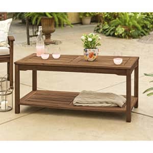 Walker Edison Furniture Company AZWCTDB Outdoor Patio Wood Rectangle Coffee Table All Weather for $229