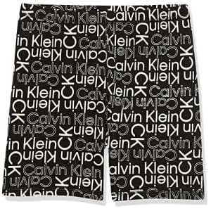 Calvin Klein Girls' Performance Bike Shorts, Black Logo Toss, 16 for $9