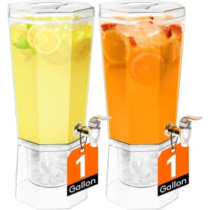 Lifewit 1-Gallon Plastic Drink Dispenser 2-Pack for $16