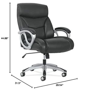 HON Sadie Big and Tall Leather Executive Chair, High-Back Computer/Office Chair, Black (HVST341) for $347
