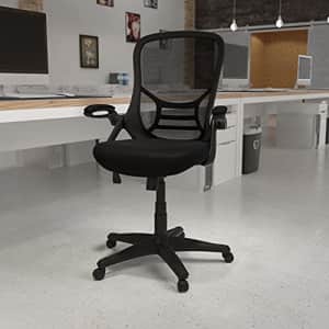 Flash Furniture High Back Black Mesh Ergonomic Swivel Office Chair with Black Frame and Flip-up Arms for $110