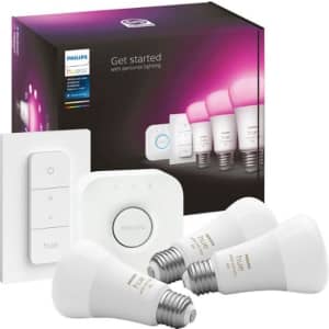 Philips Hue White & Color Ambiance A19 LED Starter Kit for $110