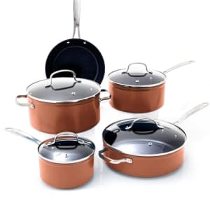 Nuwave Healthy Duralon Blue Ceramic Nonstick Coated 9pc Cookware Set, Scratch-Resistant Diamond for $151