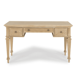 HomeStyles Manor House 54" White Oak Veneer 3-Drawer Writing Desk for $339 HomeStyles Manor House 54" White Oak Veneer 3-Drawer Writing Desk for $339