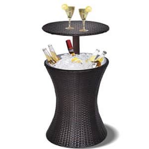 Giantex Outdoor Cool Bar Rattan Style Patio Cool Bar Table Adjustable Height Cocktail Coffee Table for $110 Giantex Outdoor Cool Bar Rattan Style Patio Cool Bar Table Adjustable Height Cocktail Coffee Table for $110