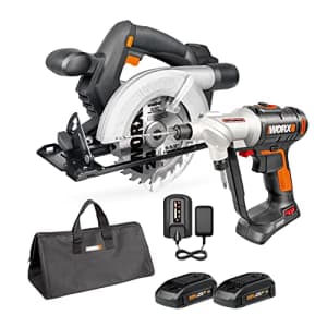 WORX 20V Cordless Switchdriver WX176L 2-in-1 Drill & Driver and 20V Circular Saw WX529L Power Tool for $190
