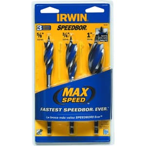Irwin Speedbor Max 3-Piece Woodboring Drill Bit Set for $11